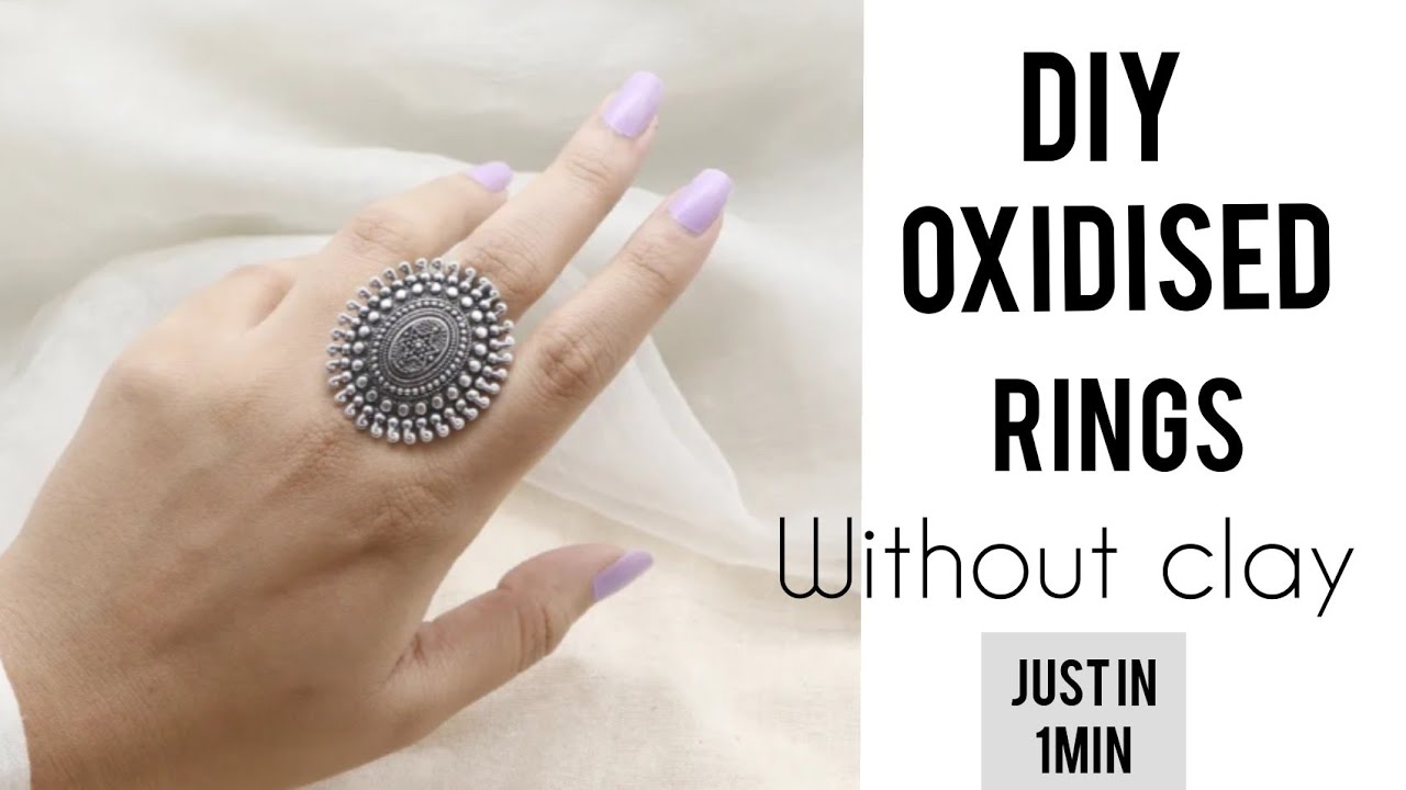 diy silver oxidised ring making/without clay/#oxidisedjewllery #homemaderings #ytshorts#Shorts