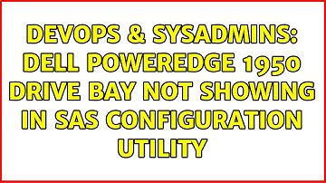 DevOps & SysAdmins: Dell PowerEdge 1950 Drive Bay not showing in SAS Configuration Utility