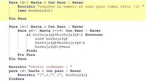 METODO BURBUJA EN PSEINT