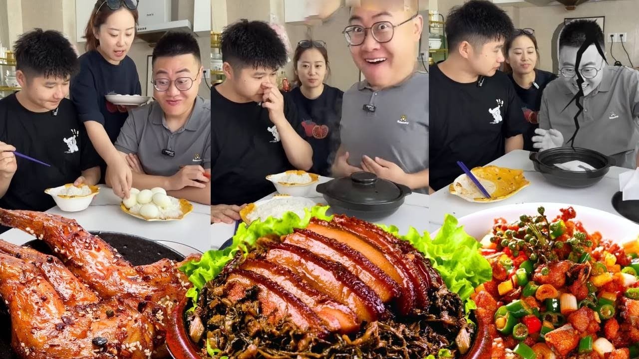 Người anh trai ngốc nghếch muốn ăn hết cả chân giò heo một mình, nhưng hóa ra đó là một trò lừa đảo.