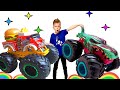 MONSTER TRUCKS toys Hot Wheels 2022 \ kids comedy video Play in the Mud