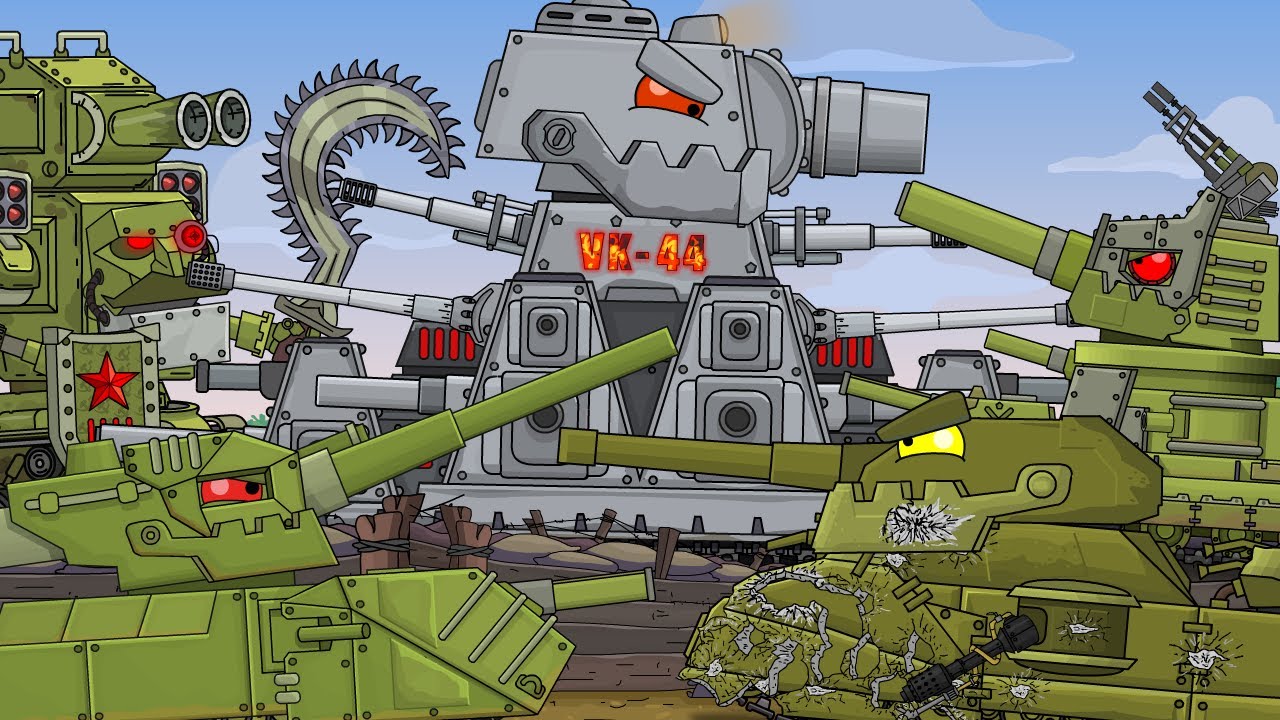ENTWICKLUNG VON HYBRIDEN KV-44 / KV-41M vs. KV-44T vs. KV-45 vs. KV-47 / Cartoons über Panzer