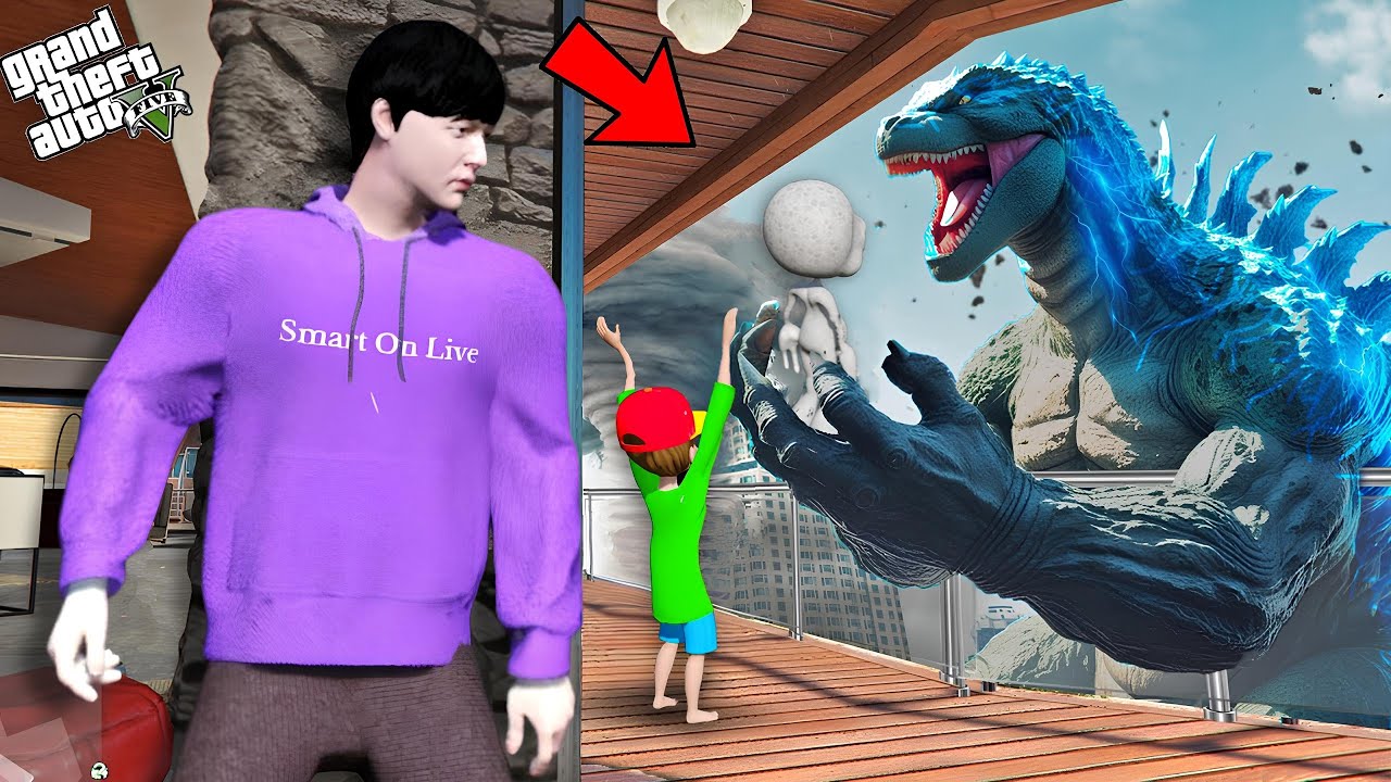 အီးတီကို ဂေါ်ဇီလာကြီးက ဖမ်းခေါ်သွားခဲ့တယ် (Earth-1) | Godzilla took E.T in GTA V