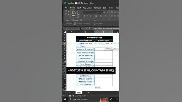 Reverse the list - COUNTA function