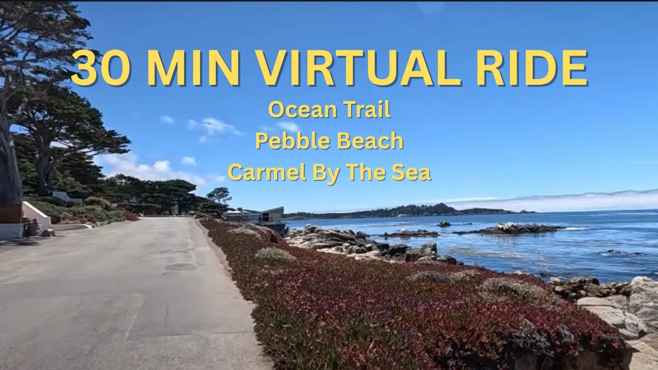 Relaxing Ocean Trail 🚴 | 30 Minute Virtual Bike Ride with Ambient Music