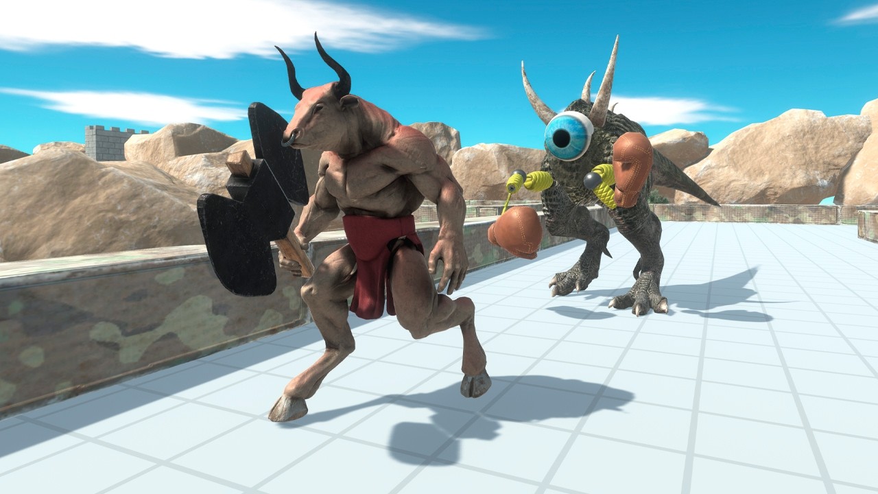 Escape from Monster with Boxing Gloves - Animal Revolt Battle Simulator