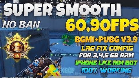 Bgmi lag Fix config 3.9 👑 Super smooth +90fps+120fps config 🌟bgmi+ pubg lag fix config