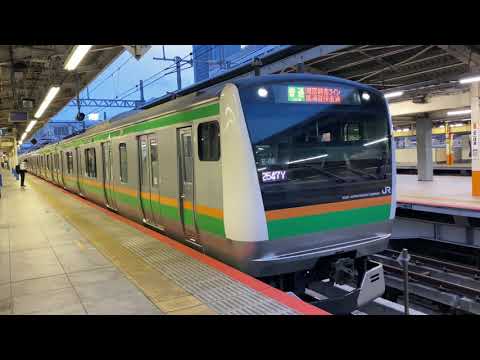 湘南新宿ライン 横須賀線直通 普通 逗子行き 横浜駅発車＆E257系 特急 踊り子 横浜駅到着