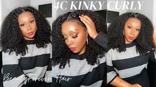 Pre-Bleached Knots Wig Kinky Curly Bye Bye Knots Put on and Go Glueless Wigs#beautyforeverhair