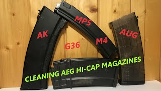 Cleaning AEG Hi-cap magazines AIRSOFT(AK, M4, MP5, G36, AUG)