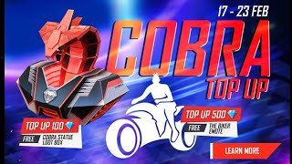Free Fire New TOPUP Event , COBRA TOP UP Rs400 | 520 DIAMONDS