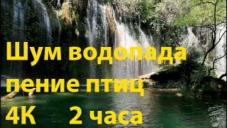 Шум водопада, пение птиц. 🐠 Красивый лесной водопад 2 часа. 🐠 4К White noise. Релакс