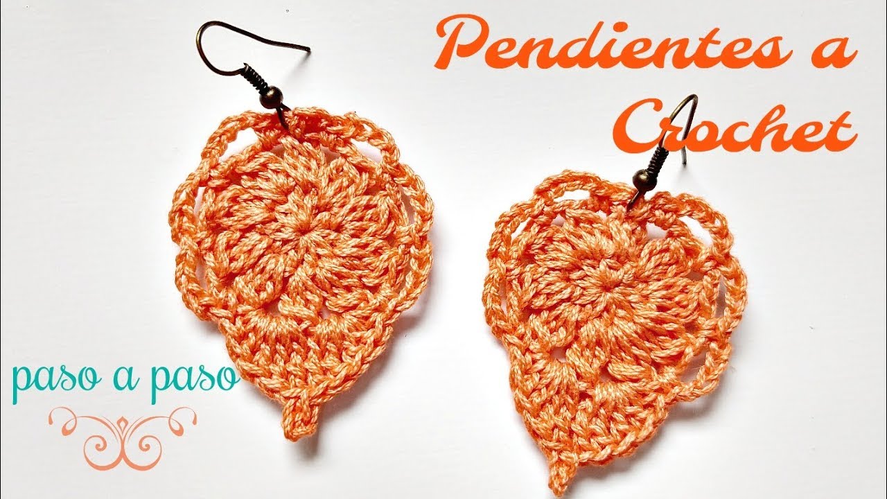 TEJER PENDIENTES A CROCHET HOJAS - YouTube