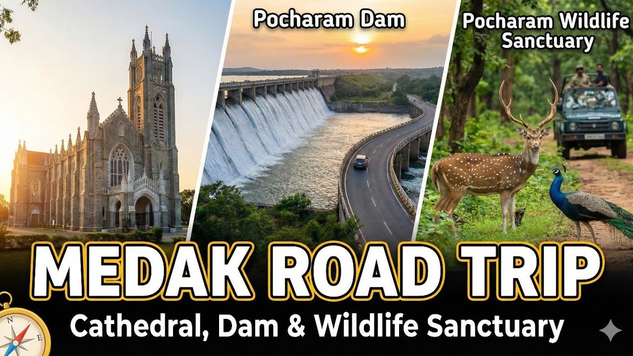 Medak Road Trip | Medak Cathedral, Pocharam Dam & Wildlife Sanctuary