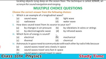 PHYSICS 10 CHAPTER 11 SOUND LEC: 10 MCQ