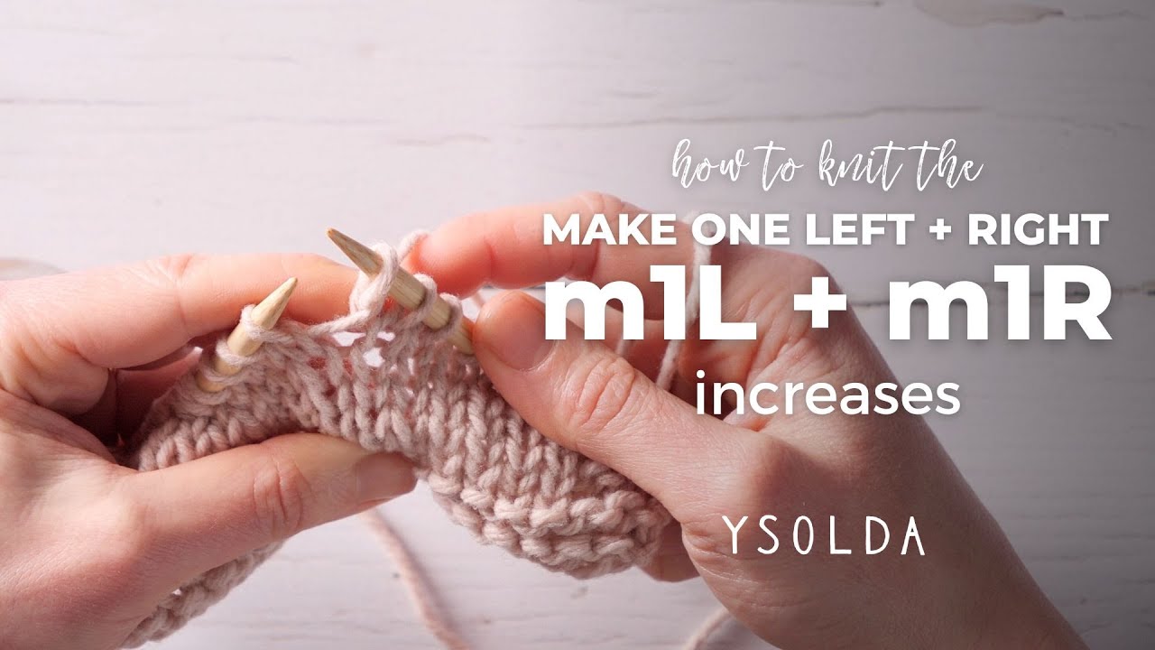 Make 1 increase | M1L and M1R | English and Continental Knitting