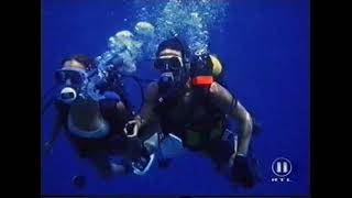 Scuba Diving Couple Exploring Coral Reef 1990S