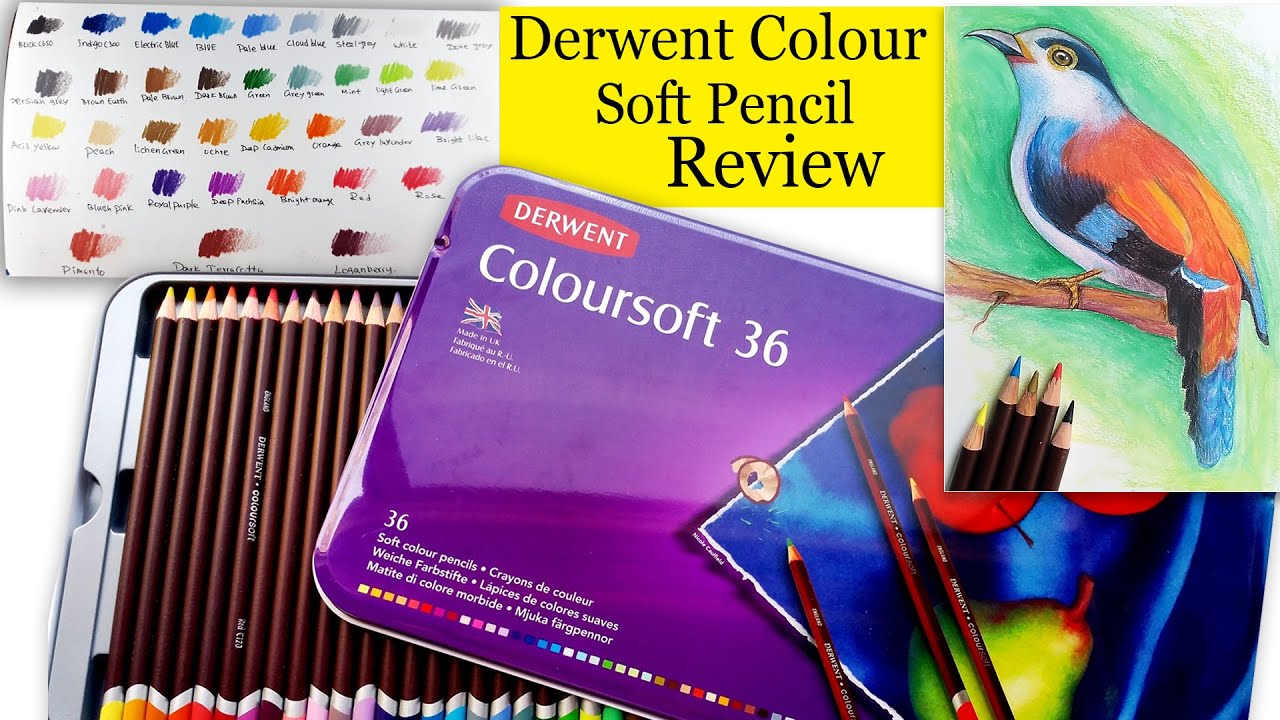 Derwent Coloursoft Colour Pencils 36 Review & BLENDING TEST - YouTube