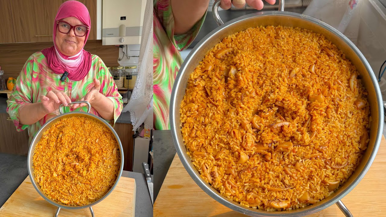 الرز بالكلامار للدقيقة 90 سهل جدا و لذيذ 