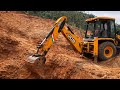 JCB Backhoe Powerful Soil Digging Work in Ghat Section Road👌😱| Viral Machine Work🔥|