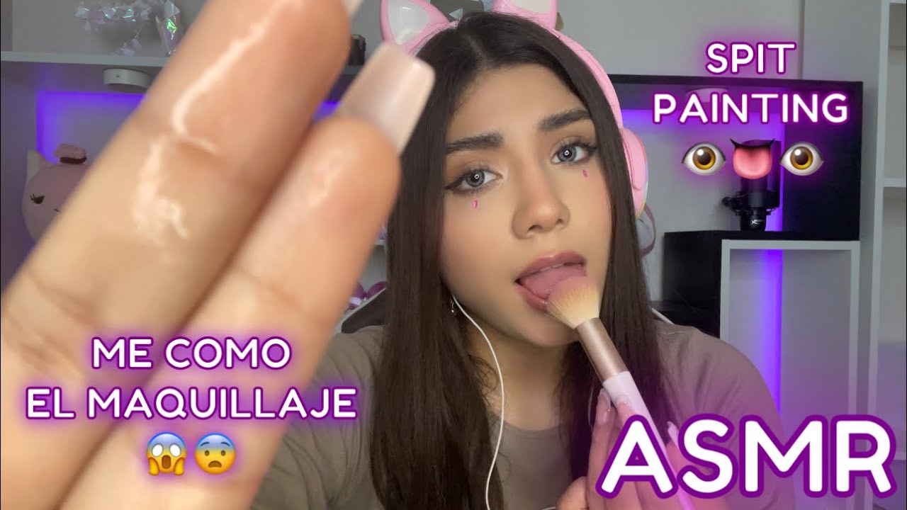 ASMR ESPAÑOL / SPIT PAINTING INTENSO y REALISTA + B4BIT4 en TODA tu CARITA + Mouth Sounds