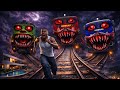 3 Monster Trains vs Franklin 😱 GTA 5 Horror Chase!