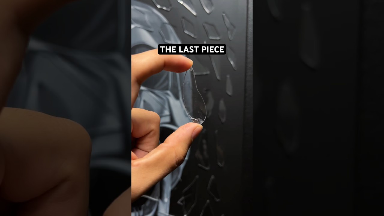 Creating a painting with broken glass! 