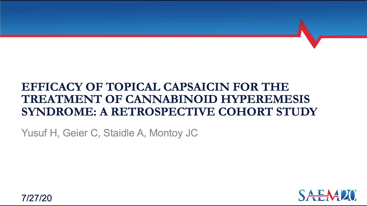 Efficacy of Topical Capsaicin for the Treatment of Cannabinoid
