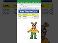 Auto Filter in Excel | #shortsfeed #shorts