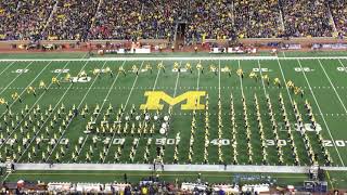 The university of michigan marching band performs at halftime football
team's game against wisconsin stadium on oct. 13, 2018. perform...