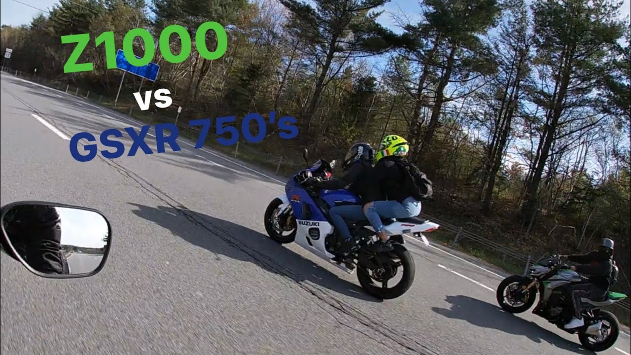 KAWASAKI Z1000 VS GSXR 750’S YouTube