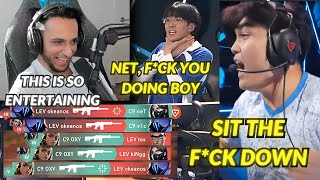 FNS Losing It When Both C9 Net And LEV Okeanos RAGE Emote At Each Other After Every Round