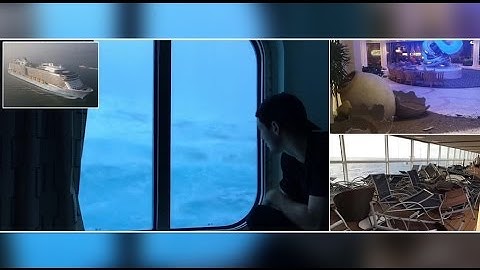 Terrifying moment a cruise ship carrying thousands of holidaymakers is hit by 30ft waves.
