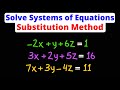 Solve a System of Equations with 3 Variables (Substitution Method) | Step-by-Step Algebra Tutorial | Eat Pi