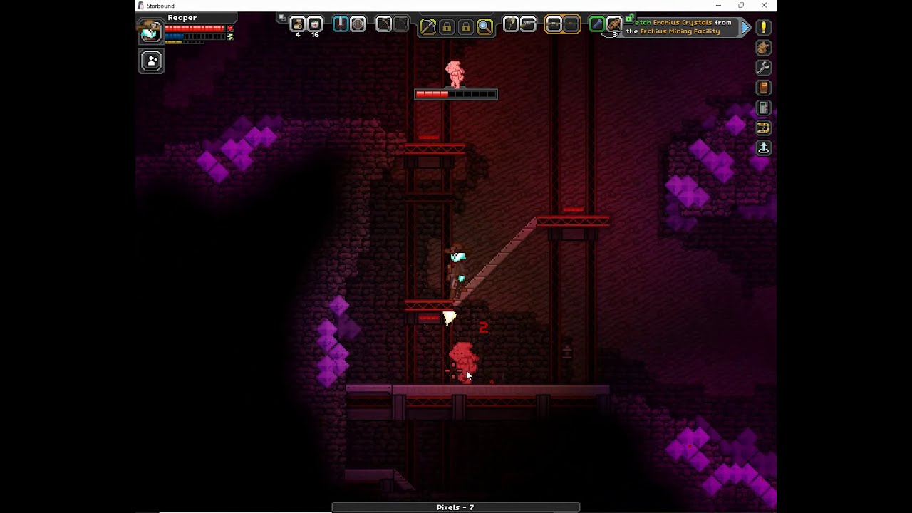 Creepy crystals.... Starbound unstable