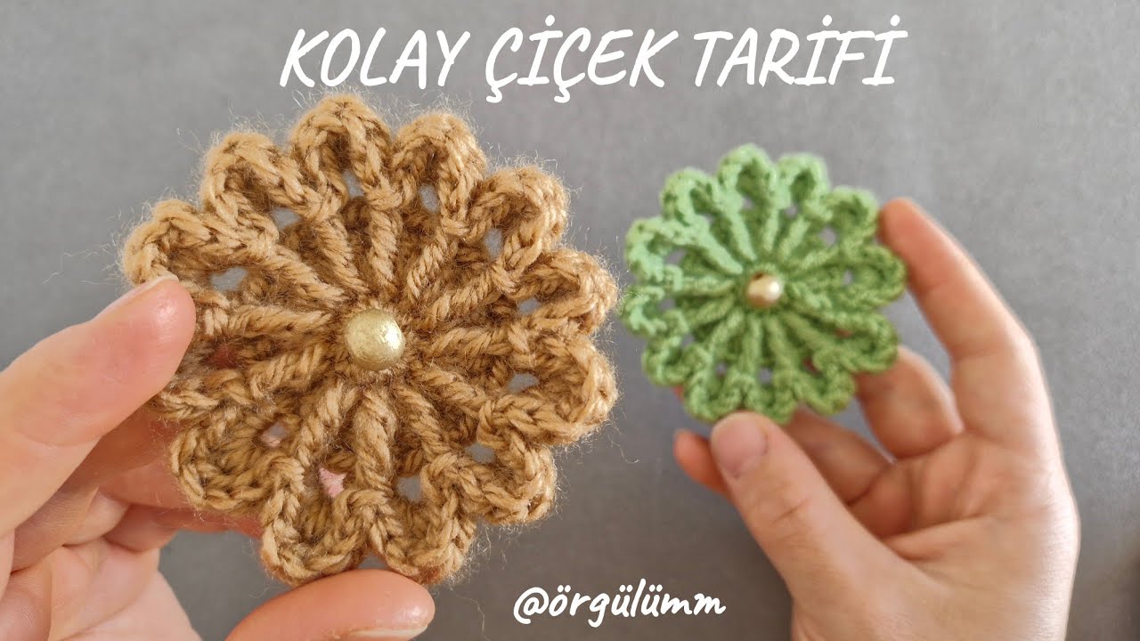 3D Örgü Çiçek Yapımı/Patik Çiçeği Yapımı/Örgü Çiçek Modelleri #patiksüsü #çantasüsü #örgüçiçek