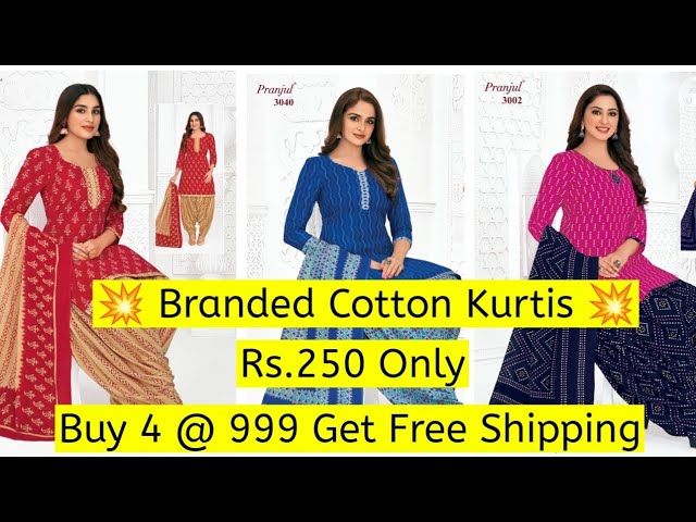 Designer Printed Cotton Kurtis at Rs 250/piece(s) | Designer Cotton Kurtis  in Surat | ID: 12671052291