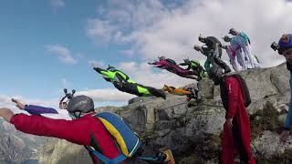 Learn To BASE Jump LTBJ: 26 WAY NORWAY RECORD 2018   0-19 clips