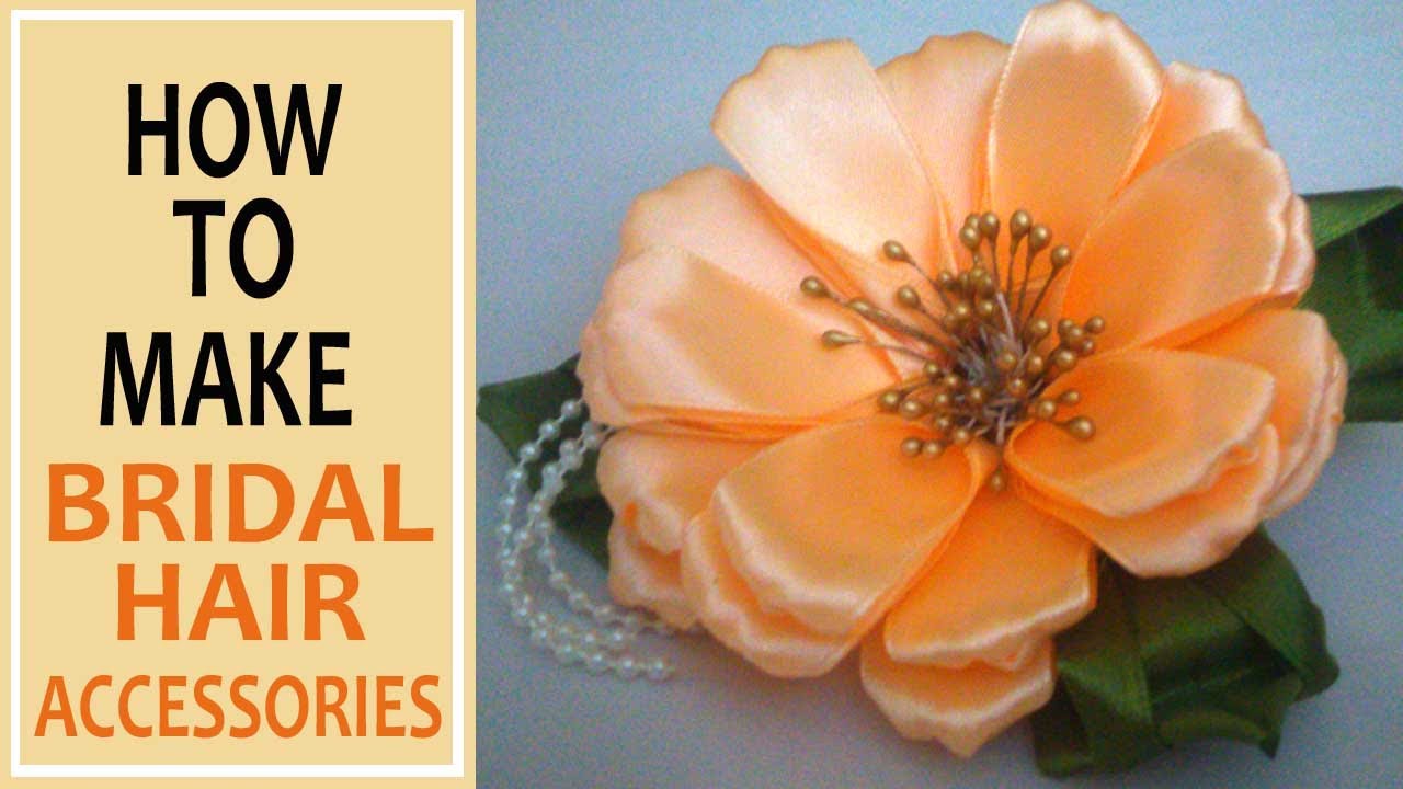 DIY HOW TO MAKE BRIDAL FLOWER HAIR ACCESSORIES YouTube