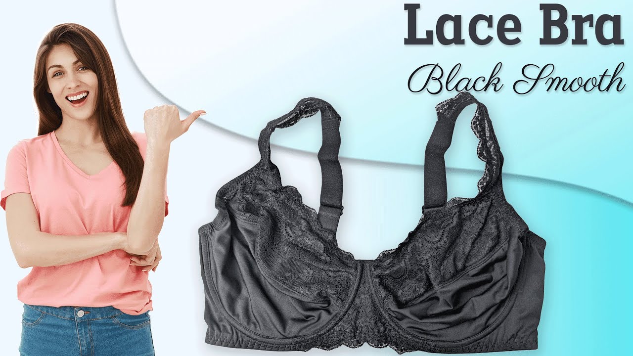 Black Smooth Underwired Lace Bra  