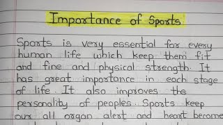 Importance of Sports Essay in English || Write an essay on Importance of Sports || GSV Education