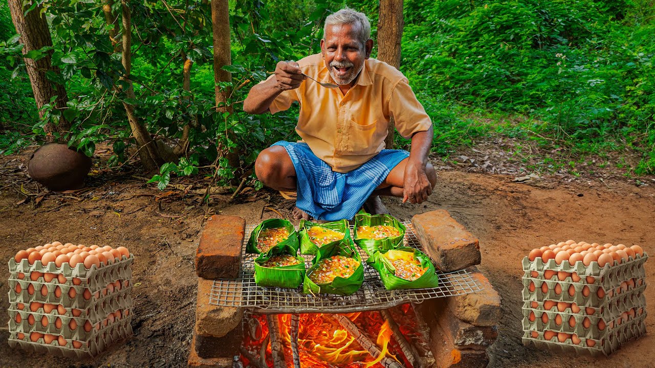 Chinese Banana Leaf 🌿 Omelette🍳| Egg🥚Grilled🔥| 