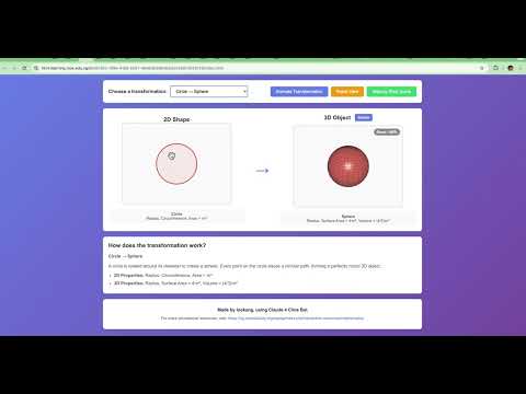 대화형 2D에서 3D로 도형 변환 도구 만들기 #aiineducation #vibecoding #edtech #maths