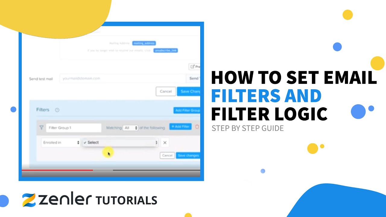 How to set email filters and Filter Logic in zenler? YouTube