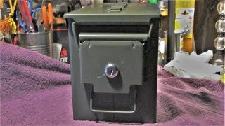 Used a standard type tool box lock & Installed it on a 50 Cal. Ammo Can.
