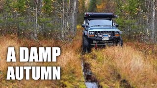 Jeep Camping In The Wet Autumn