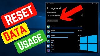 how to reset or clear data usage in windows 10