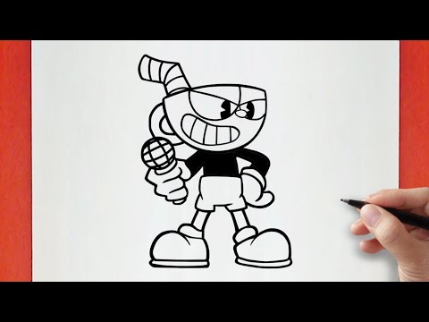 How to draw Cuphead (FNF: Indie Cross) - Sketchok easy drawing guides in  2023