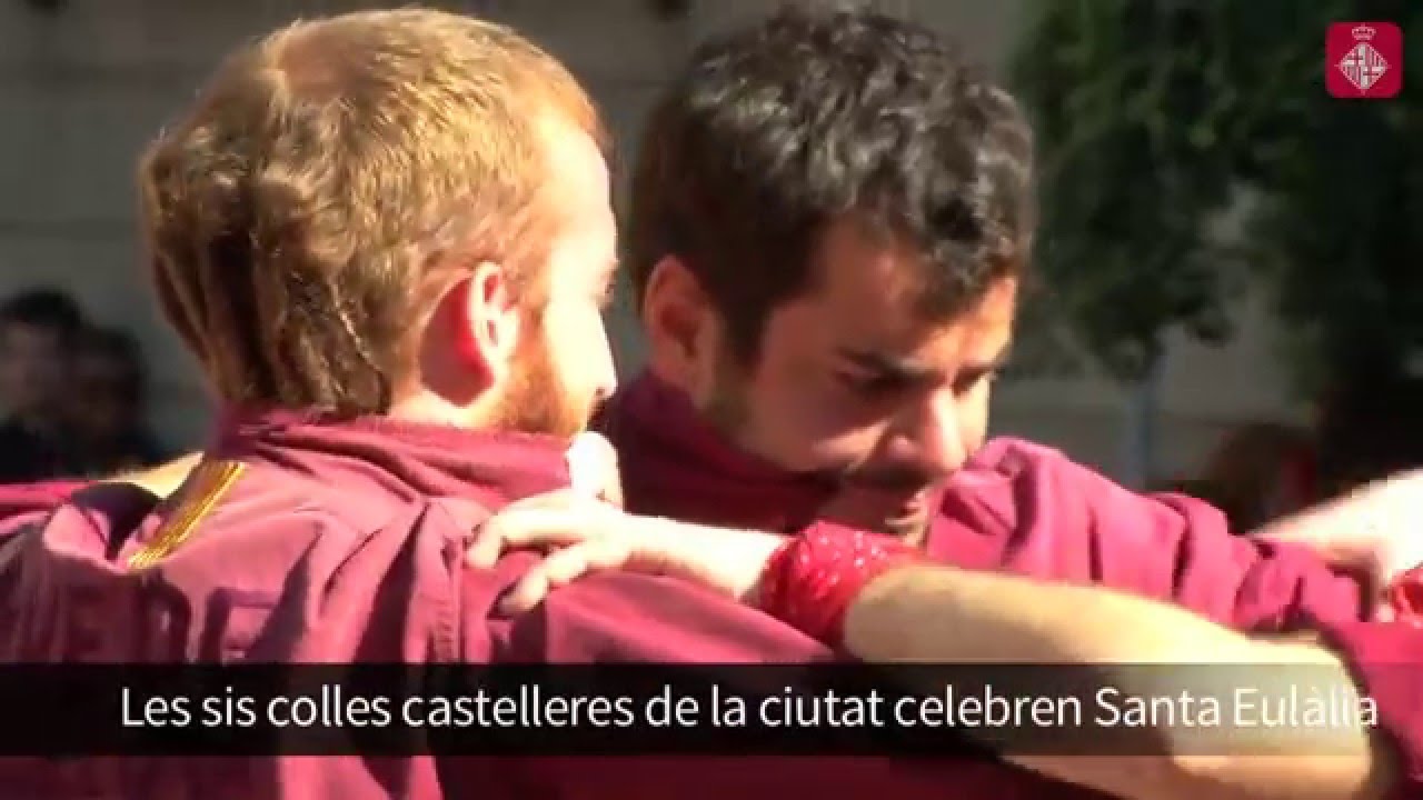barcelona catalonia plaza hotel Diada castellera per tancar les festes de Santa Eulàlia