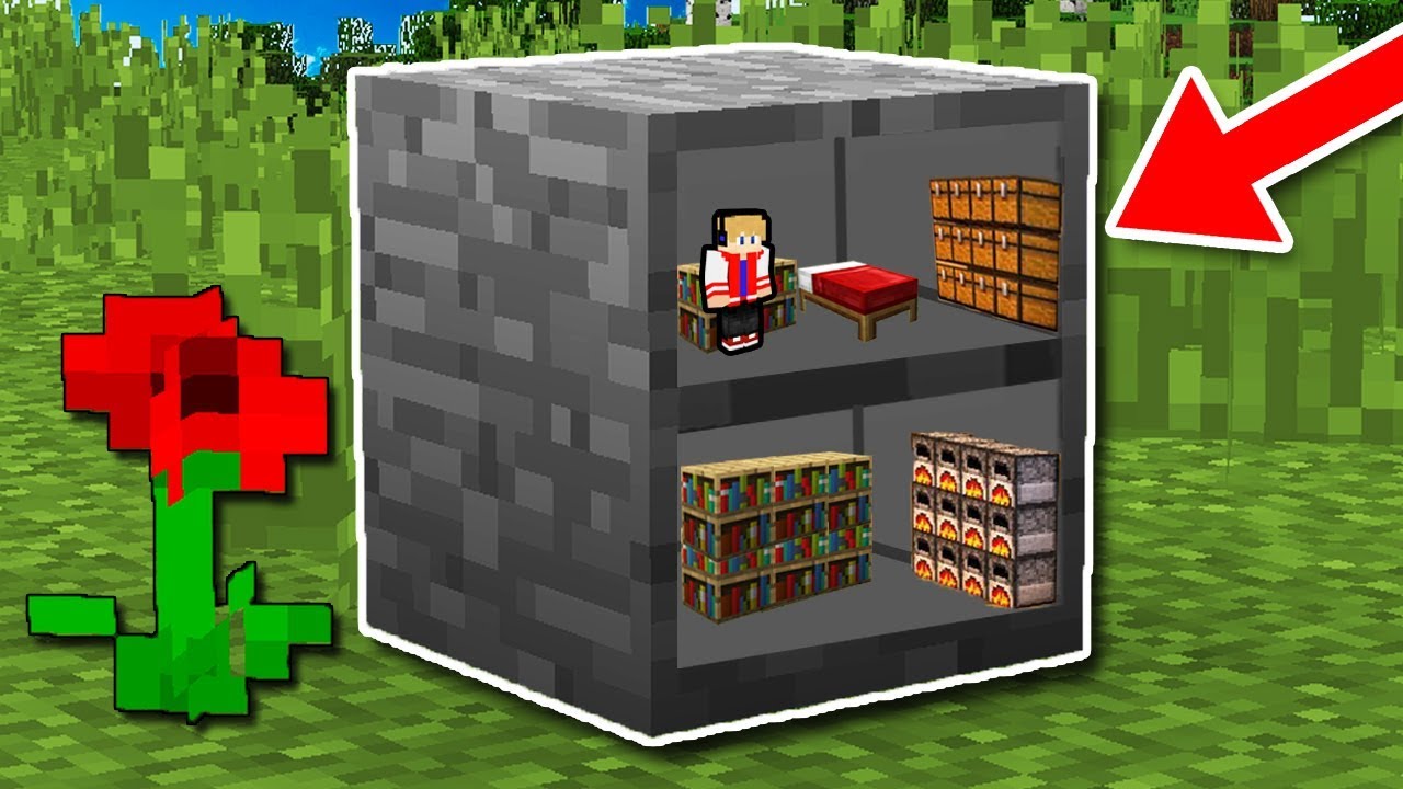 Minecraft: COMO FAZER UMA CASA DENTRO DE QUALQUER BLOCO DO MINECRAFT! 